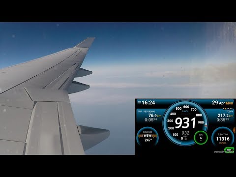 Boeing 747-400. Landing Speed and Altitude Recording. Flight Seoul - Frankfurt LH713