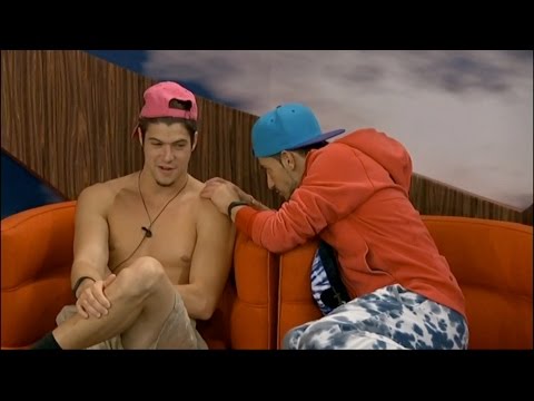BB16 8/07 1:04am - Talking Game, Frankie Checks on Zach's Pimples and Sits Close