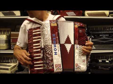 HANPRW - Red White Hohner Anacleto Latino III LMM 48