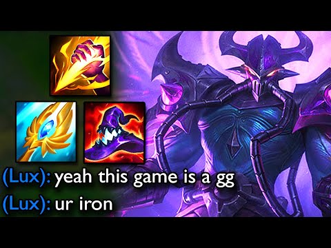 My Lux got tilted and I picked Kassadin Jungle.. so I carried her :) - Fun Builds to Challenger