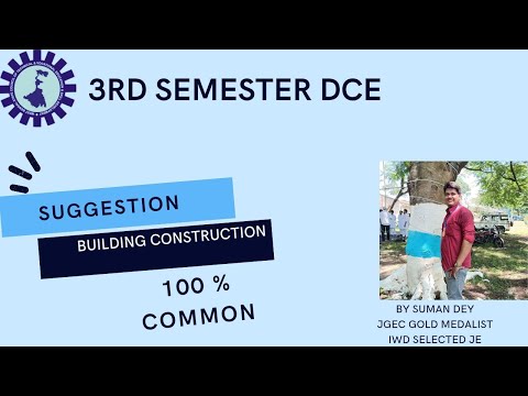 SUGGESTION OF  BUILDING CONSTRUCTION (CEPC 304) 2025 | WBSCTE | 3RD SEMESTER DEC  2025 | 2ND YEAR