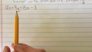 Factor with distributive property