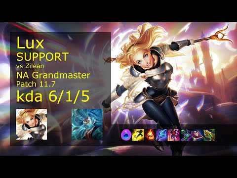 Lux Support vs Zilean - NA Grandmaster 6/1/5 Patch 11.7 Gameplay