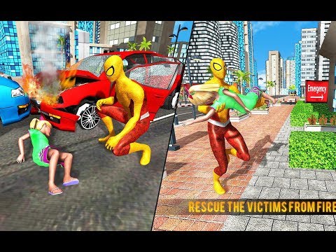 Super Flying Spider Rope Hero: City Rescue Mission