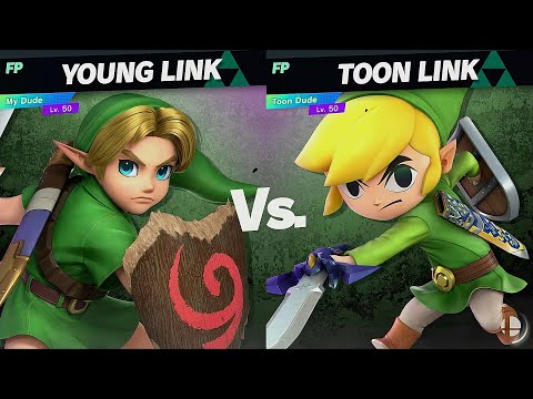 Young Link Vs  Toon Link Amiibo Fight