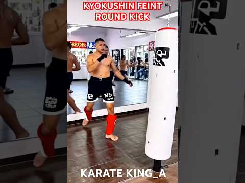 Kyokushin karate_ feint round kick #karate #kyokushin #mma #boxing