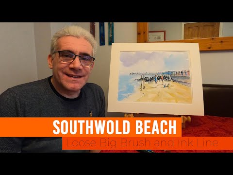 Thumbnail of Simple Loose Big Brush and Ink Line - Southwold Beach Thumbnail of Simple Loose Big Brush and Ink Line - Southwold Beach