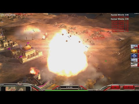 CHINA Nuke vs. 7 GLA Toxin $10k - Command & Conquer Generals Zero Hour - 1 vs 7 HARD Gameplay