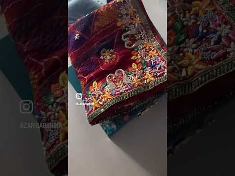 Best Handwork Bandhej Chunari Design #bandhani #bandhej #lehenga #zaribari #weddingclothes #fashion