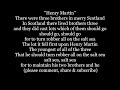 HENRY MARTIN There Were Three 3 Brothers Scotland Lyrics Words text trending sing along song music