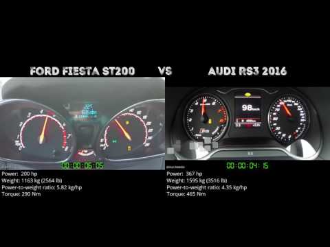 Ford Fiesta ST200 vs Audi RS3 2016 // 0-100 km/h