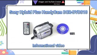 Sony Hybrid Plus Handycam DCR DVD810 informational video