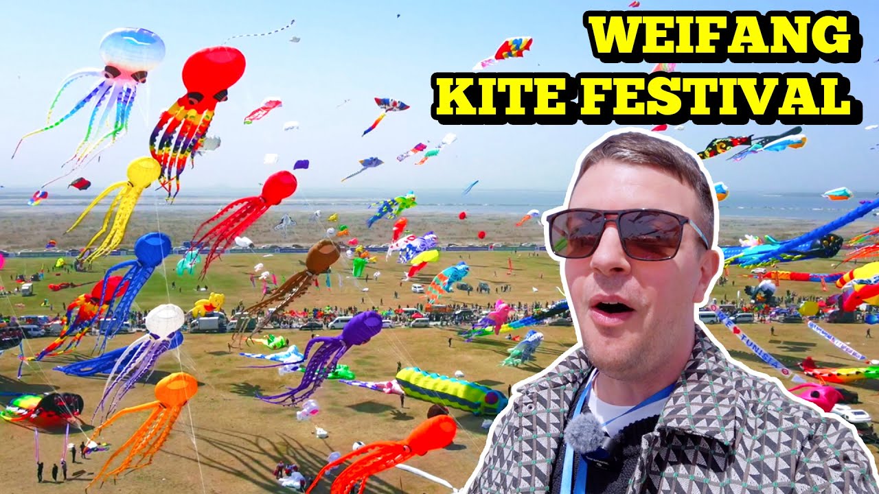 Immersive street-level walking tour through Weifang Kite Square, China, showcasing authentic urban landscapes, local architecture, and the vibrant atmosphere of the city's neighborhoods