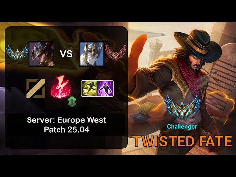 Twisted Fate Mid vs Galio - EUW Challenger - Patch 25.04
