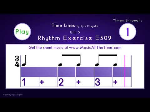 How to Play Eighth Notes in 3/4 - Exercise E509 Time Lines