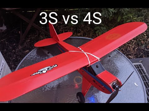 3S vs 4S Battery - Flite Test Simple Cub