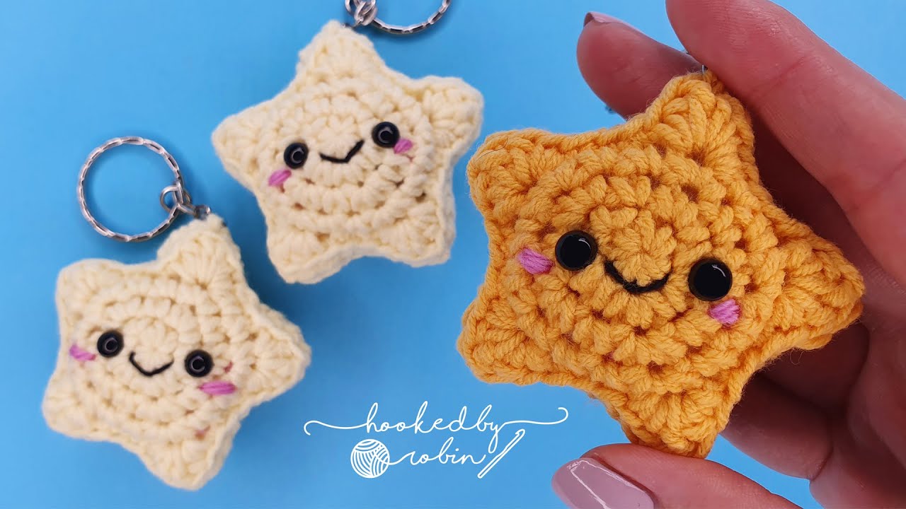 Crochet Amigurumi Star Keychain ⭐