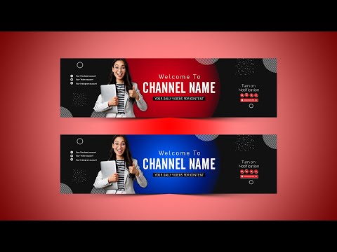 How to Create Modern YouTube Channel Art Professional YouTube Banner in Photoshop Vertex Graphic