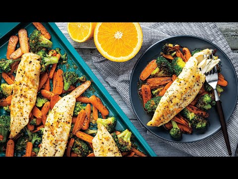 Sheet Pan Citrus Tilapia with Broccoli and Carrots