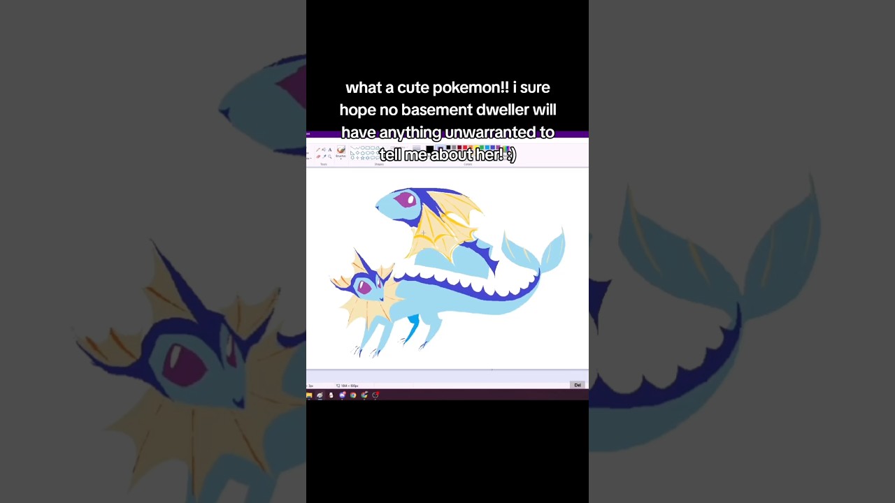 NEW CHALLENGE: stop being gross to strangers ❤️ #digitalart #mspaint #speedpaint #fanart #vaporeon