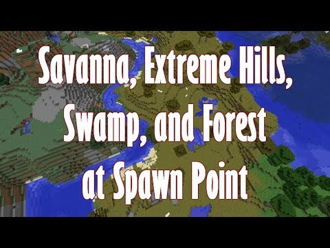 Stingray Productions - Savanna, Extreme Hills, Swamp, and Forest at Spawn - Minecraft 1.12.2 Seed