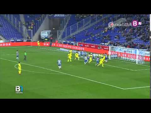 Gol Musacchio tras saque de esquina. Espanyol 2 - Villarreal CF 2. Liga BBVA 15/16