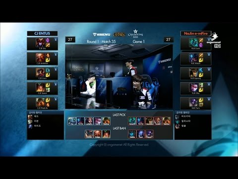 CJ vs NJE Game 1 Highlights - CJ ENTUS vs NAJIN E-MFIRE - Week 5 LCK Champions Korea Summer 2015
