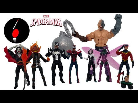 Spider Verse Ben Reilly Marvel Legends with Beetle, Jack O'Lantern, Morbius, Speed Demon, Gwen,Venom