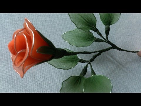 stocking flower making videos, stocking flower tutorial easy,  rose stocking flower.