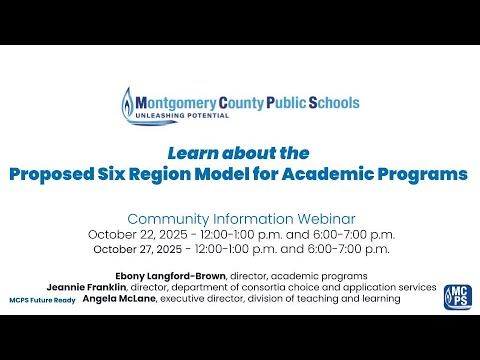 Mcps Secondary Program Analysis Plan Six Region Model Webinar 4