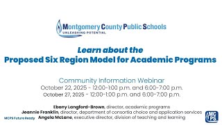 MCPS Secondary Program Analysis Plan – Six Region Model Webinar 4