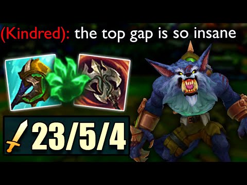 This guy got challenger playing Warwick Mid, so I tried his insane build out...