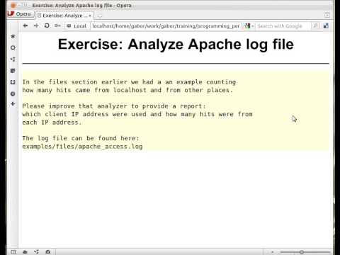 Beginner Perl Maven tutorial: 7.15 - Exercise: Improve Apache log analyzer