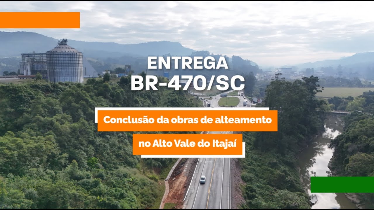 DNIT conclui obras de alteamento na BR-470, em trecho no Alto Vale