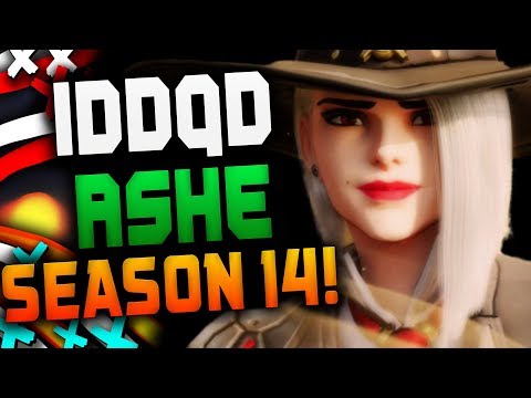 Insane ASHE - IDDQD DOMINATING Competitive! [ OVERWATCH SEASON 14 TOP 500 ]