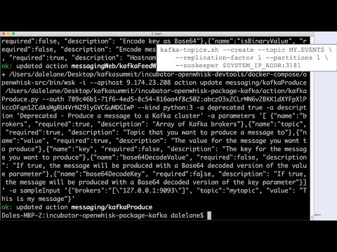 Creating a topic for use with OpenWhisk