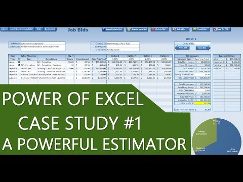 , title : 'The Power Of Microsoft Excel: Case Study #1: A Powerful Estimating Application'