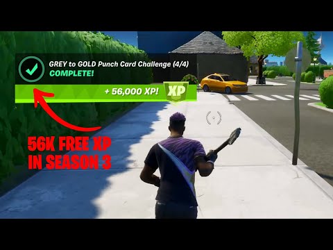 GREY to GOLD Punch Card Challenge - 56K XP Reward - Upgrade Weapons to Different Rarities Fortnite