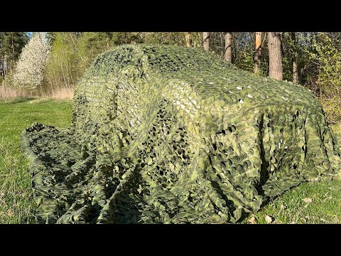 Маскировочная сетка 5х6м для автомобиля, пикапа, внедорожника и техники. Камуфляж (листья) - фото 1 - id-p1988377836