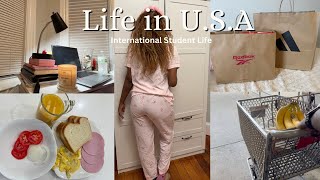 Day in My Life as an International Student 🇺🇸 | Budget Shopping, Popeyes, Unboxing & Job Hunting 