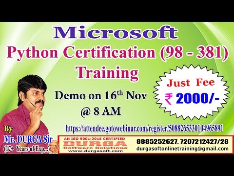 Microsoft Python Certification (98 - 381) Training in DURGASOFT