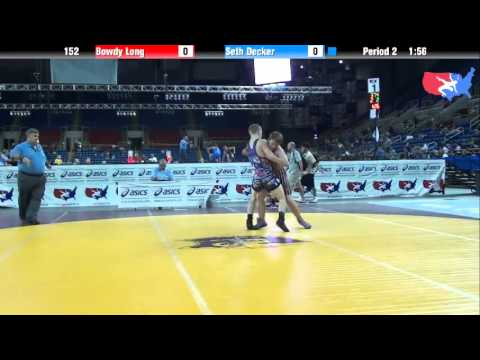 Fargo 2012 152 Round 1: Bowdy Long (Wyoming) vs. Seth Decker (Pennsylvania)