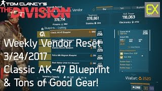 NO BS Weekly Vendor Reset AMAZING WEEK! AK-47 Blueprint, God rolls + More! | The Division 1.6