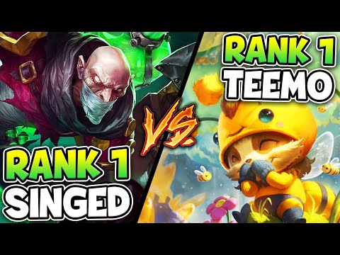 RANK 1 SINGED VS. RANK 1 TEEMO TOP | BATTLE OF THE ANNOYING ONE TRICKS