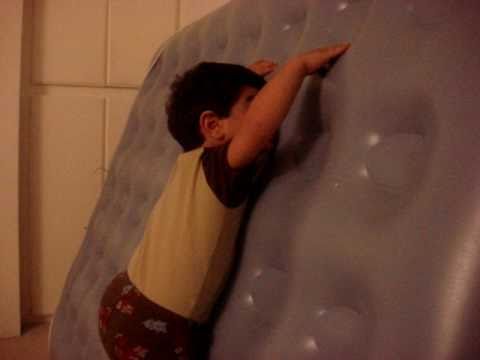 Arshawn Jabbari Climbing up the Air Mattress