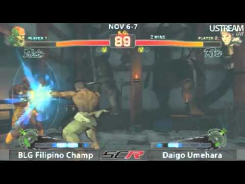 SSFIV - SoCal Regionals: Dhalsim (Filipino Champ) vs Ryu (Daigo Umehara)