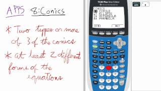 Conic Sections APP Introduction TI 84 Calculator