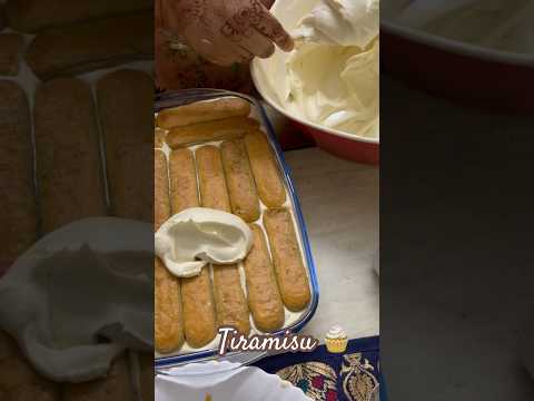 Final touch of Tiramisu the creamiest dessert 🧁 #tiramisu #creamy #homemade let’s try on this Eid