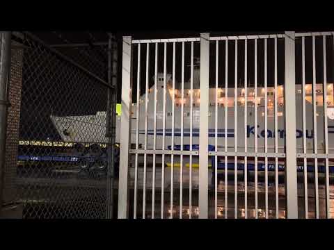 釜山行き、はまゆう号、下関港国際フェリーターミナル出港の瞬間