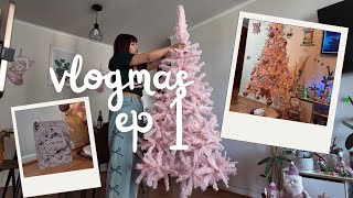 VLOGMAS EP1: nuevo arbolito + decoración rosada! 😍🎄💖 - 2025